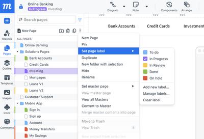 Set page label option