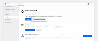 Change certificate in dashboard
