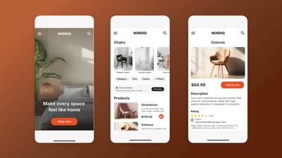 Example of high fidelity e-commerce mobile app