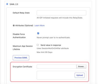 Get encryption certificate