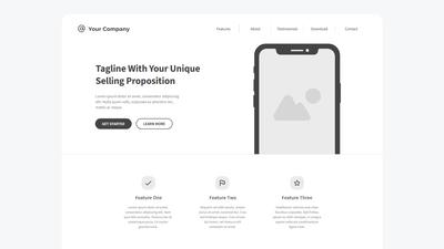 Landing Page Wireframe Template