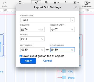 Moqups Layout Grid
