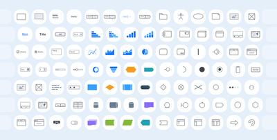 Moqups editor showing flowchart, wireframe and visual collaboration