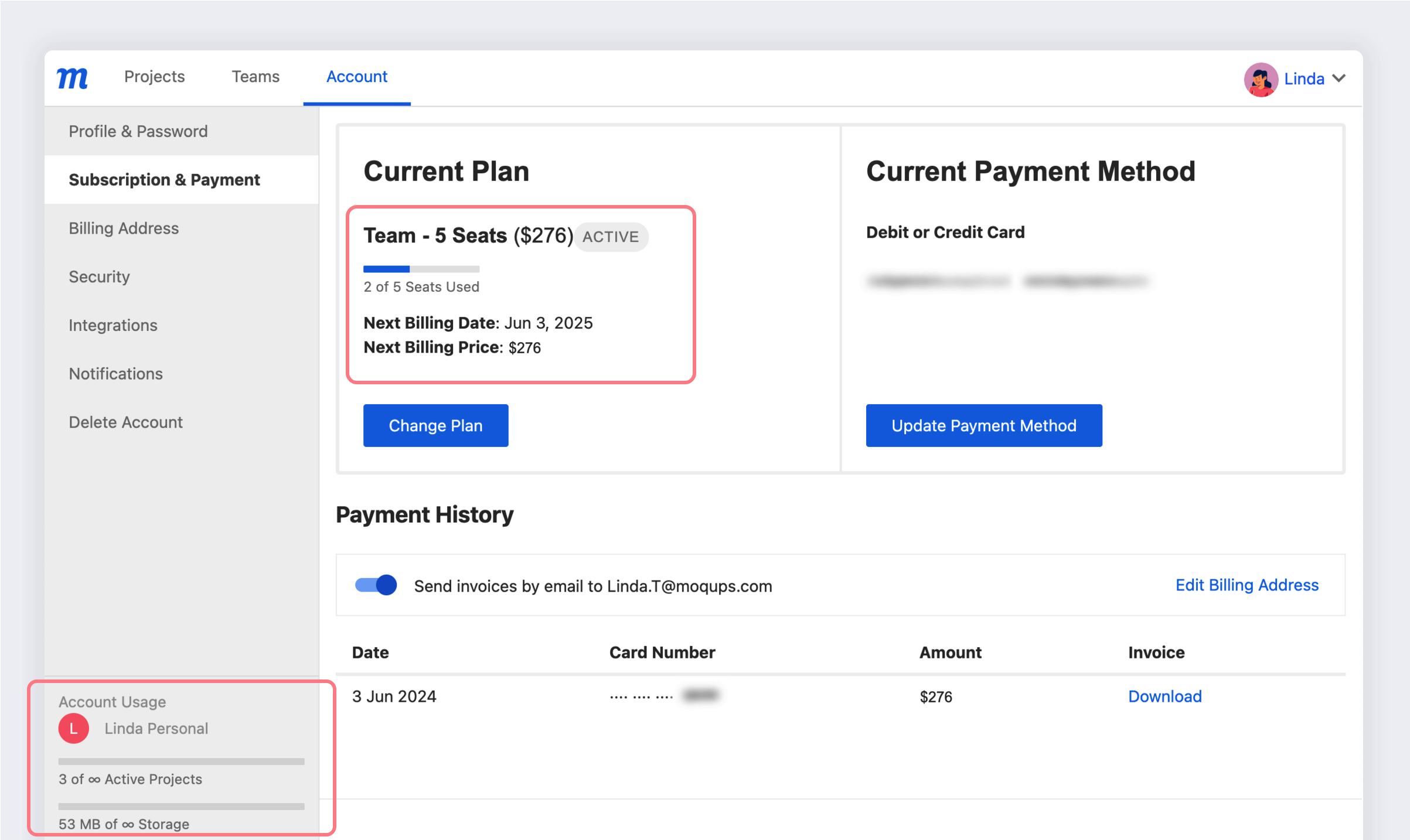Archive, delete, recover projects - Quotas