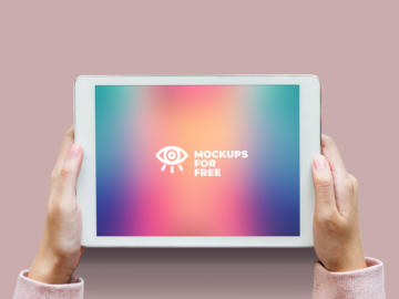 Free iPad mockup in hands