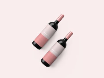 free wine bottle mockup