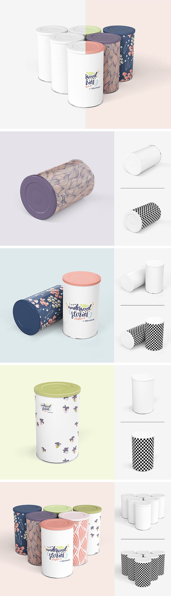 free cylindrical tin mockup