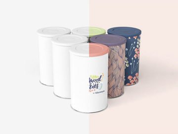 free cylindrical tin mockup