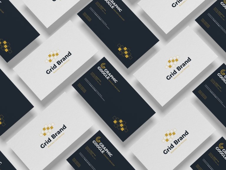 Download Grid Business Card Mockup - mockupsfinder